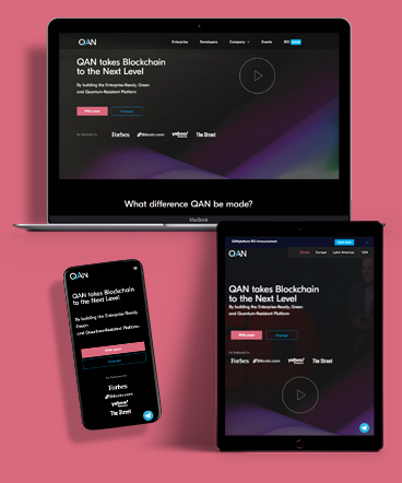 Qan platform on mobile and desktop view by buriba
