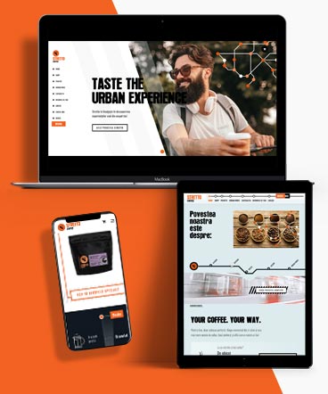 Website of Stretto Coffee on mobile and desktop view by buriba